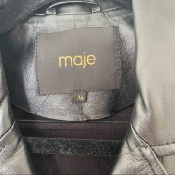 Maje Dream Tomorrow Embroidered Leather Jacket - Picture 5 of 5